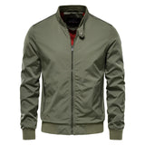 Men's Slim Fit Green Bomber Jacket in 5XL, featuring a lightweight urban style with a sleek design, ribbed collar and cuffs, and long sleeves, ideal for casual or sporty occasions.