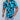 Men's slim fit shirt featuring a black and white abstract graffiti pattern on a blue background, with long sleeves and a classic collar in size XL.