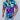 Men's slim fit shirt featuring a black and white abstract graffiti design, shown here in a blue and purple color variant, size XL. The shirt highlights details such as a tailored shoulder, sleek arm and sleeve, and a comfortable neck and waist fit.