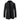 Men's slim-fit black wool coat featuring a zipper closure and a layered collar, designed for formal wear with long sleeves and a tailored silhouette in size 3XL.