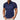 Men's navy blue athletic polo shirt with contrast piping, featuring a slim-fit design. The polo is worn by a person, highlighting the short sleeves, collar, and comfortable fit. The shirt is paired with a watch on the wrist and showcases the marine blue color in size 2XL.