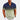 Men's slim fit striped short sleeve shirt in marine blue and olive green, showcasing a summer formal design.