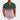 Men's slim fit short sleeve dress shirt in dark green and pink stripes, featuring a collar and worn by a model with a beard.