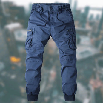 Men's blue tactical cargo pants in size 3XL, featuring a durable and water-resistant fabric with multiple pockets, designed for functionality and style.