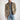 Men's tan suede blazer with elbow patches, styled as an autumn jacket in persimmon color, displayed in a 2XL size. The model pairs the blazer with jeans and a dress shirt, showcasing the sleeve detail.