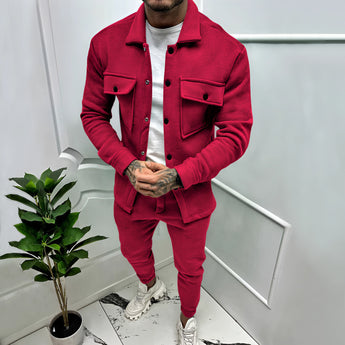 Men's red lightweight tracksuit in size 3XL, featuring a sporty and stylish design suitable for urban loungewear.