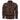 Men's vintage brown military-style bomber jacket featuring a corduroy collar, long sleeves, button closure, and front pockets.