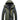 Men's waterproof insulated hooded winter jacket in light green, featuring a sleek design with a grey collar and sleeves, suitable for cold weather.