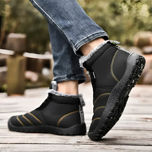 Men's Waterproof Winter Boots - Black, Warm, Slip-resistant, Durable