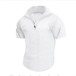 Men's white lightweight zipper hoodie in size 3XL, featuring a simple design with a full front zipper and long sleeves, part of a summer fashion collection.