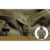 Military-grade tactical jacket in grey featuring durable zipper closure, multiple pocket storage options, and a structured collar design.