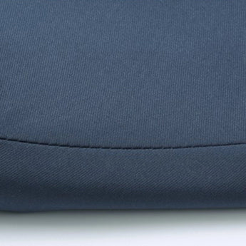 Minimalist dark blue men's bomber jacket displayed flatly, featuring a lightweight design suitable for urban fashion. The jacket's color is a deep and rich shade of blue, with subtle patterns and a sleek, modern look.