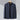 Minimalist dark blue men's bomber jacket with a sleek design, featuring a collar and buttoned front, suitable for lightweight urban fashion.