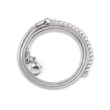 Minimalist multi-layer silver necklace, 2mm width, 60cm length, lightweight and versatile design featuring delicate, interlocking layers, perfect for everyday wear or special occasions.