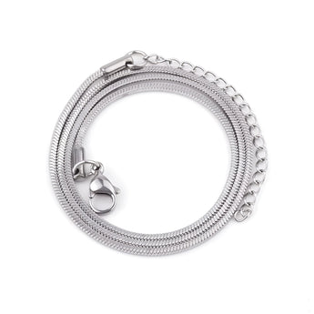A multi-layer minimalist silver necklace with lightweight and versatile design displayed against a plain background.
