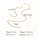 18K gold plated multicolor gemstone necklace with circular pendant showcasing intricate patterns.