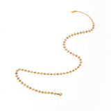 Multicolor gemstone necklace featuring 18K gold plating, luxury jewelry by YA-CHAN, with a gold-tone design and vibrant circular gemstones.