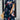 Navy knee-length A-line floral dress with short sleeves and pockets, featuring a white and blue print perfect for casual daywear.