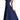 Navy blue floral A-line midi cocktail dress with spaghetti straps, featuring a fitted bodice and flowing skirt.