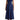 Navy blue floral A-line midi cocktail dress with spaghetti straps, featuring a fitted bodice and flared skirt in a dark blue hue, available in size 2XL.