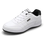 Navy blue men's dual-tone sneakers with a cushioned sole, designed for urban fashion, shown in a white and size 47 variant. The image highlights the sneaker's sporty and casual style suitable for walking and outdoor activities.