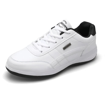 Navy blue men's dual-tone sneakers with a cushioned sole, designed for urban fashion, shown in a white and size 47 variant. The image highlights the sneaker's sporty and casual style suitable for walking and outdoor activities.
