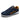 Navy blue men's dual-tone sneakers with a cushioned sole, featuring a stylish urban fashion design. The sneakers have a combination of navy and electric blue colors, suitable for sportswear and outdoor activities.