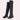 Navy blue quilted insulated women's winter boots featuring a glossy black toe, shown in size 42.