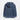 Navy blue ribbed corduroy pullover hoodie with a high collar, featuring long sleeves and a textured pattern.