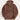 Brown ribbed corduroy pullover hoodie with a high collar and long sleeves, designed in a soft natural material.