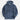 Navy blue ribbed corduroy pullover hoodie with a high collar and long sleeves in size 2XL, featuring a stylish and cozy design.