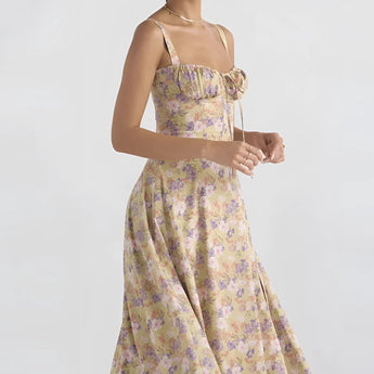 Navy ruched beach dress for women featuring an adjustable bust, styled as a sundress in a violet color, size XL, showcasing a one-piece garment with short sleeves and a fitted waist.