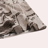A newspaper print shirt featuring a modern vintage urban fashion design with various newspaper-style patterns and text, resembling currency and banknotes in black and white tones.