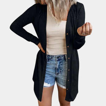 Off-shoulder black mini dress with long sleeves and pockets, designed for women in a casual style, size 2XL.