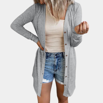 
A gray off-shoulder mini dress with long sleeves, featuring a casual style with pockets for women in a 2XL size.
