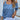 Off-Shoulder Blue Knit Sweater - Women's Autumn Fashion