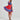 Oktoberfest women's blue and red dirndl in size XL featuring traditional Bavarian design with fitted waist, short sleeves, and knee-length skirt.