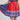 Oktoberfest women's blue and red dirndl featuring an authentic Bavarian dress style, with white blouse underneath, blue bodice with red accents, and traditional shoulder and waist detailing.