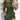 Olive green bodycon dress featuring slashed sleeves and an asymmetrical neckline, shown in a 2XL size.