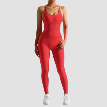 Olive green seamless women's athletic bodysuit with moisture-wicking fabric, featuring a fitted design with long sleeves, a high neck, and a sleek silhouette.