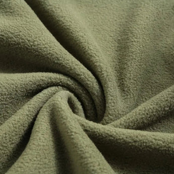 Olive green tactical fleece hoodie with military-inspired design, featuring long sleeves, a comfortable fit, and insulated interior for warmth.