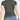 Olive green women's cotton short sleeve casual t-shirt displayed on a mannequin with focus on the round neckline and shoulder details.