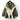 Olive green silk blend women's hooded cape jacket in an elegant military style, featuring long sleeves and a tailored fit, available in size 3XL.