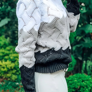 Ombre Knit Sweater - Women's Cozy Gradient Chunky Knitwear