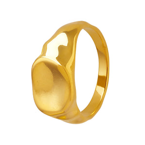 Optimized Minimalistic 9mm 18K Gold Plated Lightweight Ring - 4g, featuring a sleek, circular design in a shiny gold finish.