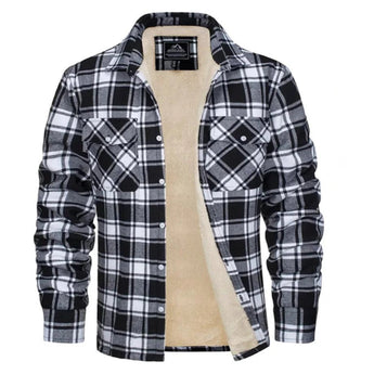Men's orange plaid flannel shirt in tartan pattern, featuring long sleeves, a structured collar, and front pockets, available in Nero color variant and size 5XL.