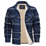 Men's 5XL gray-blue plaid flannel shirt in tartan pattern, featuring a collar, long sleeves, and front pockets made from cotton textile.