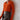 Orange Ribbed Polo Collar Sweater - Women's Fall & Winter Fashion