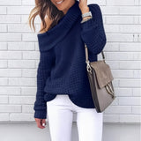 Oversized white cowl neck knit sweater with long sleeves, designed for a cozy and chunky fall fashion look, shown in Style 2 and size 3XL.