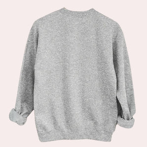Oversized heather grey unisex crew neck sweatshirt with long sleeves, ideal for winter casual wear.
